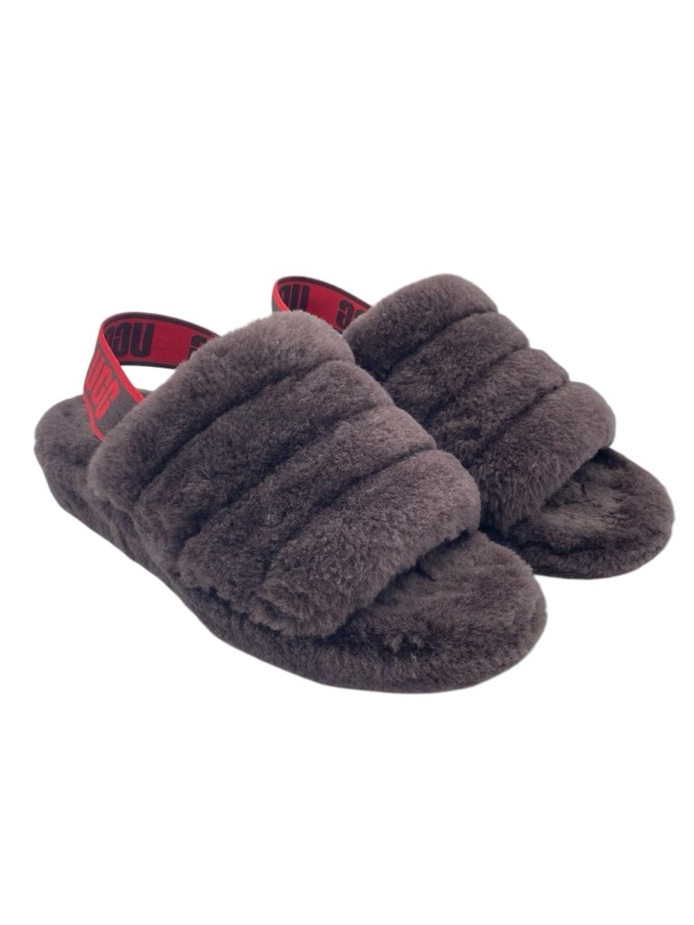UGG Fluff Yeah Slides 7 Brown/Red
